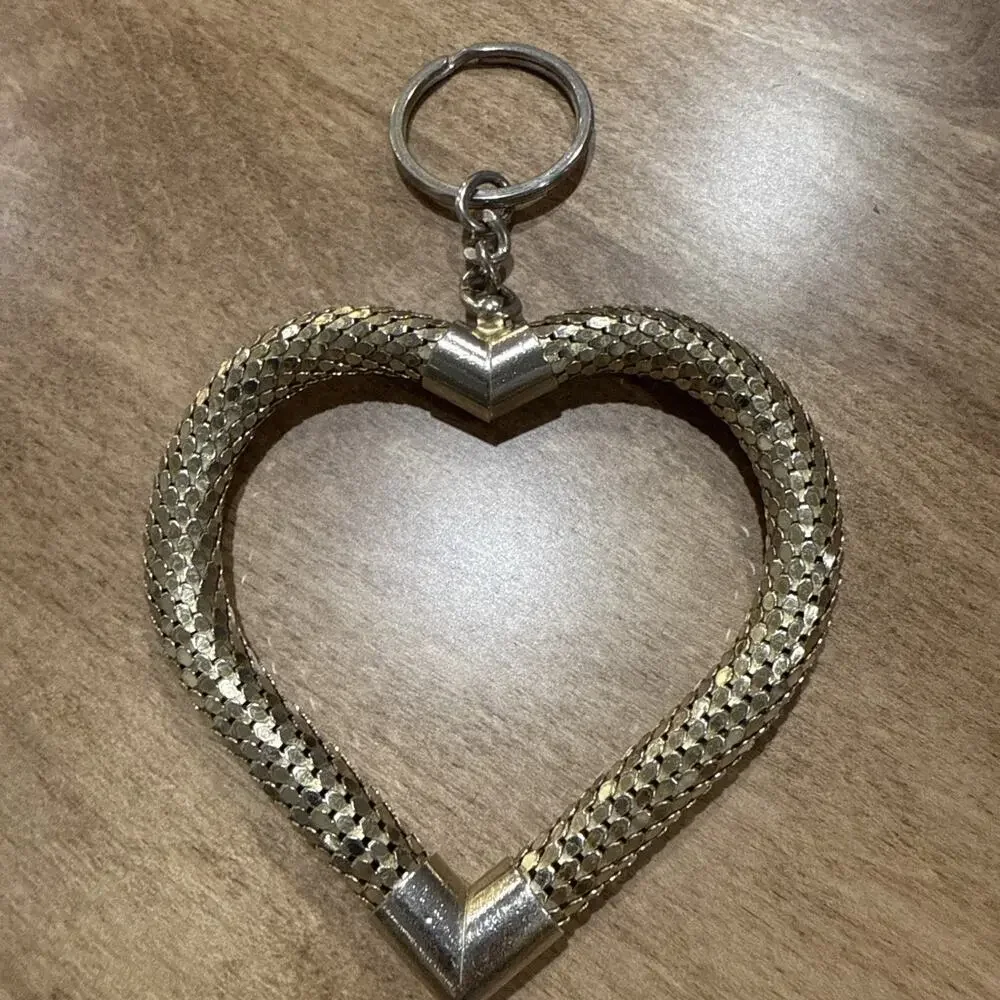 Vintage Whiting & Davis Snake Mesh Heart Key Chain
